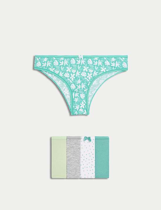 5pk Cotton Lycra&trade; Brazilian Knickers