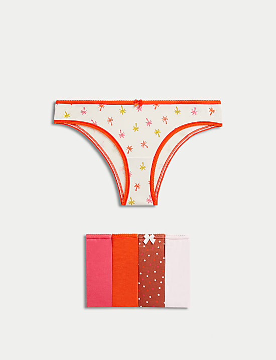 5pk Cotton Lycra™ Brazilian Knickers | YELLOW MIX | Knickers | M&S GR