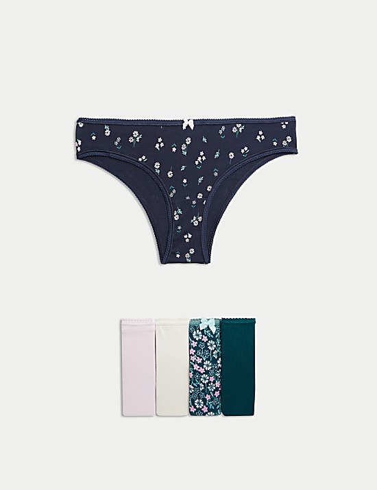 5pk Cotton Lycra&trade; Brazilian Knickers