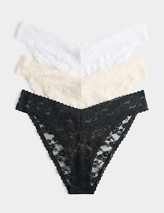 3pk Floral Lace Miami Knickers