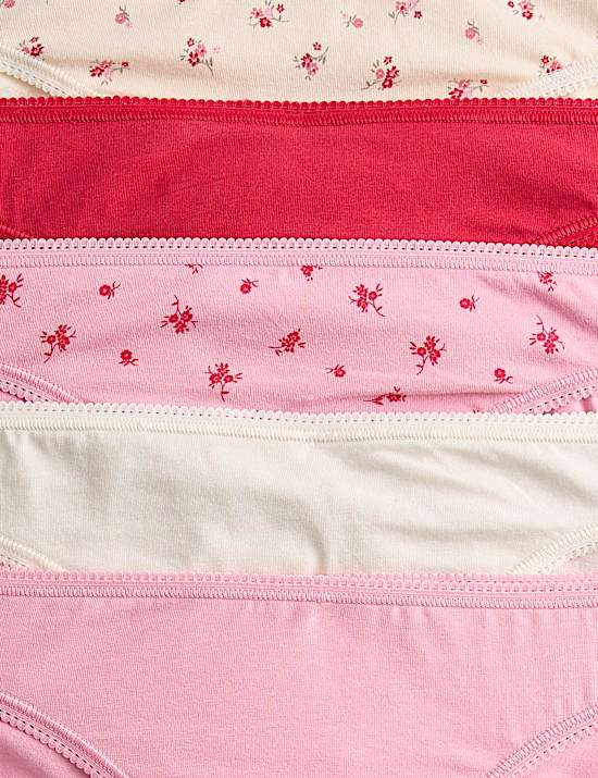 Pack de 5 braguitas tipo bikini de algod&oacute;n y Lycra&trade;