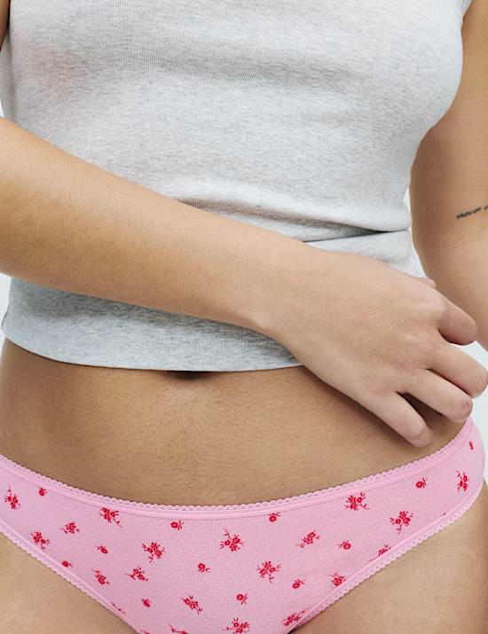 Pack de 5 braguitas tipo bikini de algod&oacute;n y Lycra&trade;