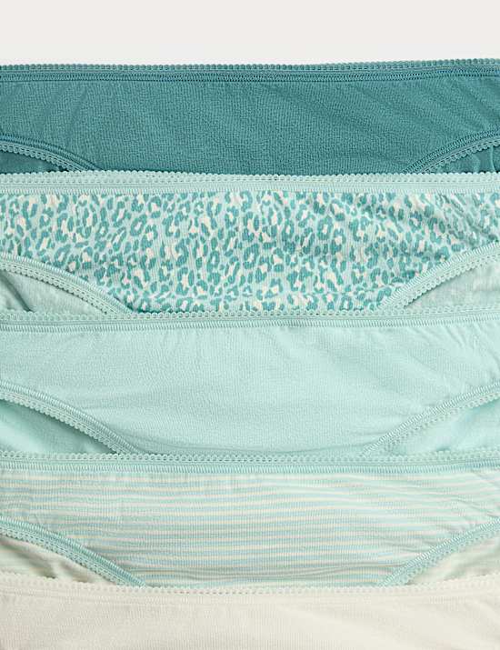 5pk Cotton Lycra&trade; Bikini Knickers