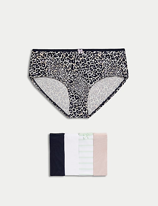 Pack 5 Cotton Mix Knickers