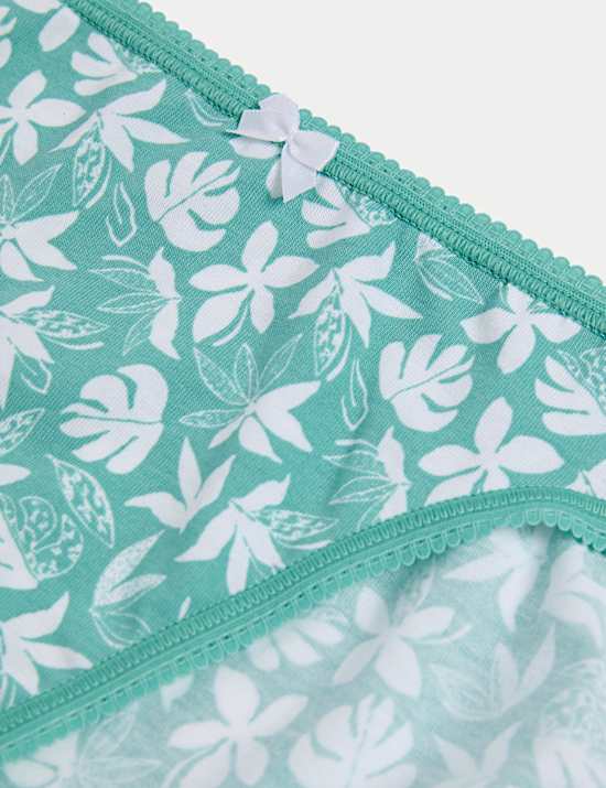 Σλιπ με ψηλό κόψιμο στους γοφούς από βαμβάκι και Lycra™, σετ των 5