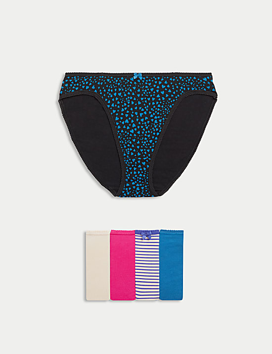5pk Cotton Lycra™ High Leg Knickers