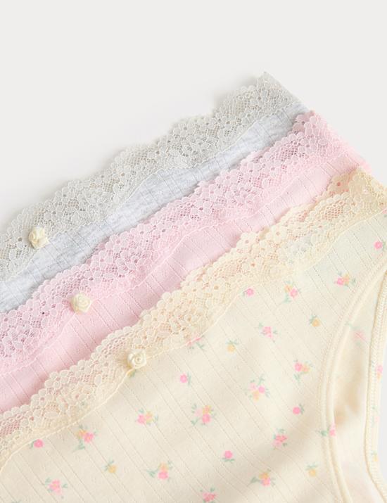 3 Pack Floral Pointelle Brazilian Knickers