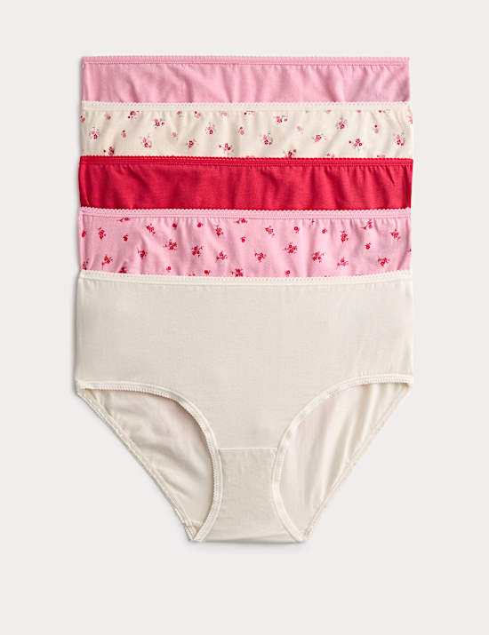 5pk Cotton Lycra&trade; High Rise Shorts