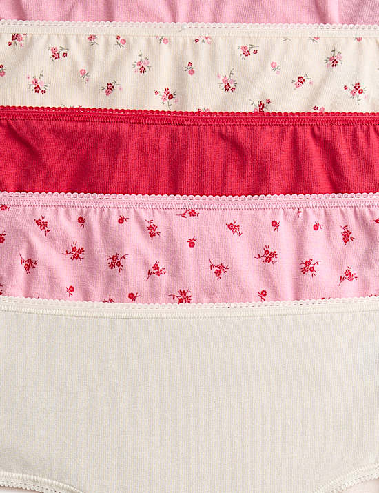 5pk Cotton Lycra&trade; High Rise Shorts