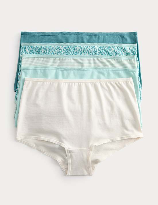 5pk Cotton Lycra&trade; High Rise Shorts