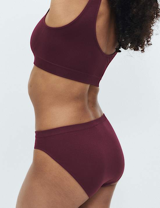 3 Pack Comfort Rib Seamless High Leg Knickers