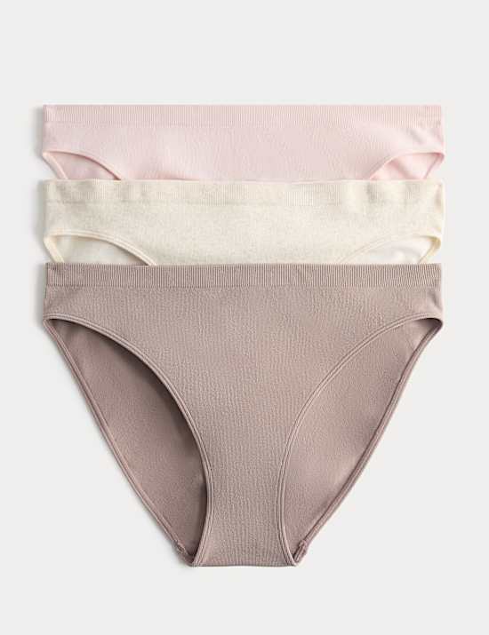 3 Pack Seamless High Leg Knickers