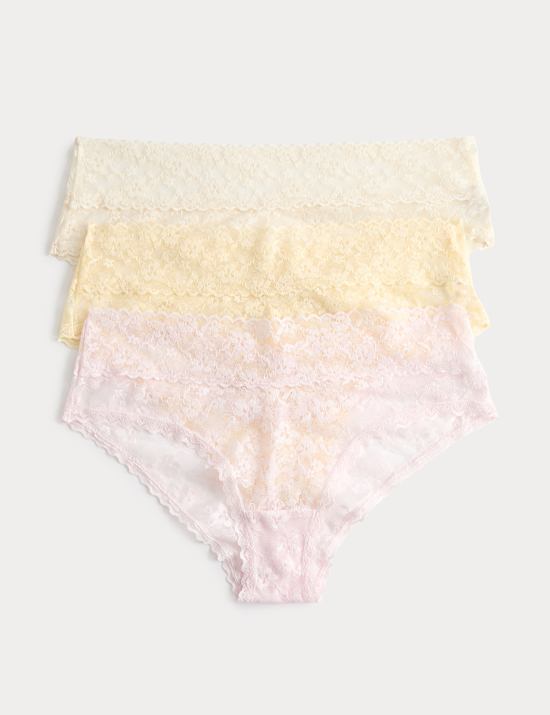 3 Pack Floral Lace Hipster Knickers