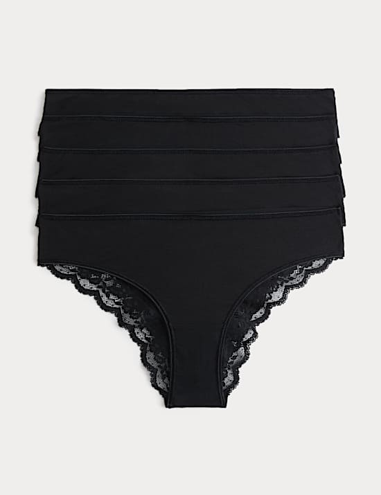 5pk Cotton Rich Printed Brazilian Knickers