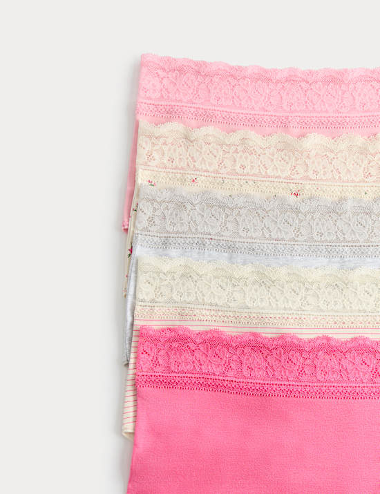 5pk Cotton Rich Printed High Rise Shorts