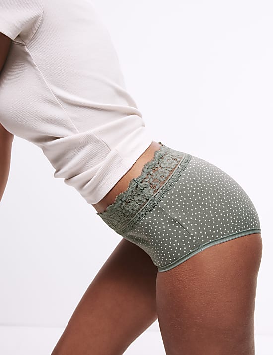 5pk Cotton Rich Printed High Rise Shorts