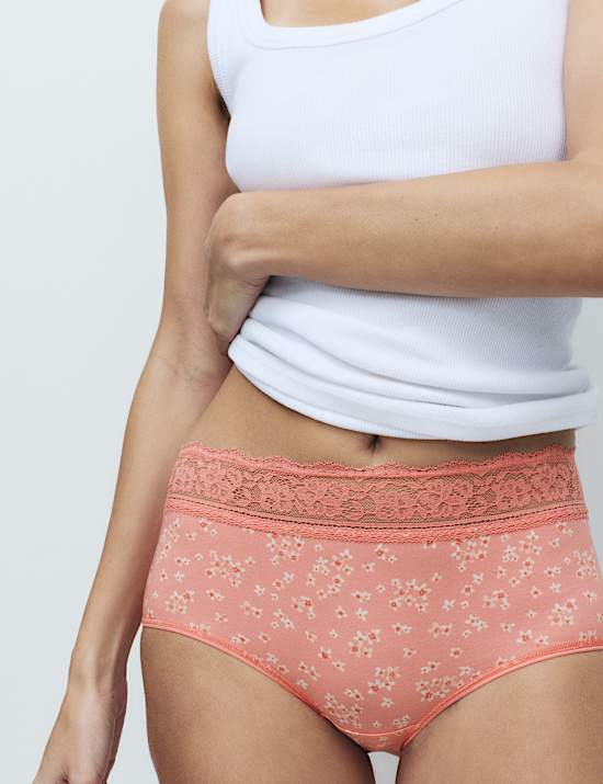 5pk Cotton Rich Printed High Rise Shorts