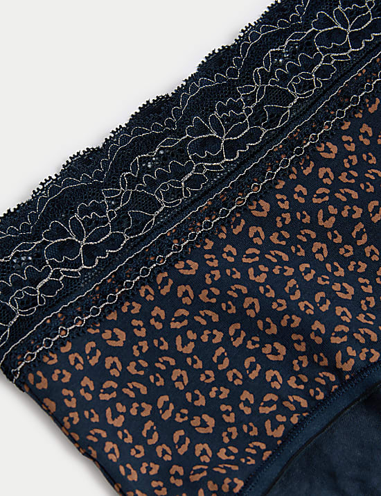 Lot de 5 shorts taille haute en coton avec imprim&eacute;