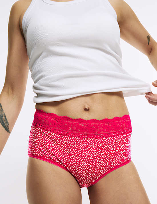 5pk Cotton Rich Printed High Rise Shorts