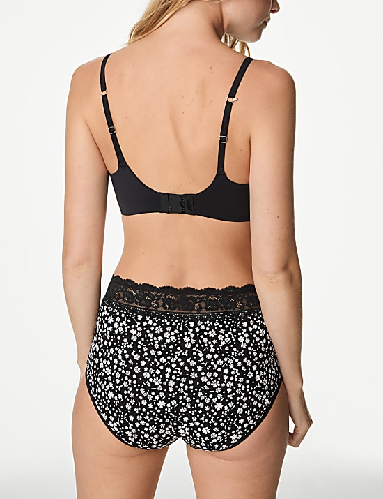 Εμπριμέ ψηλόμεσο σλιπ με υψηλή περιεκτικότητα σε βαμβάκι, σετ των 5