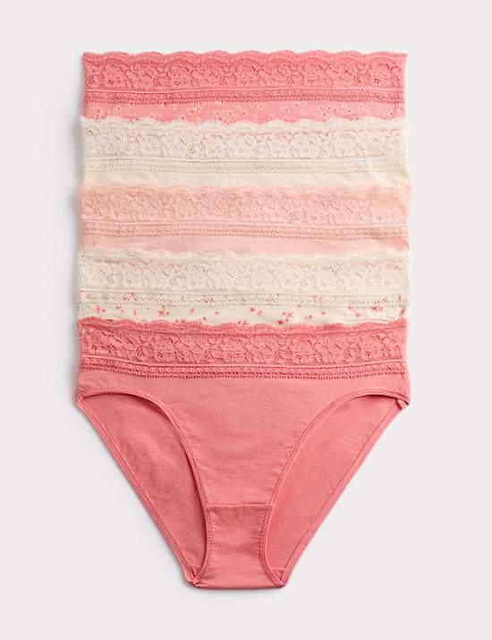 Lot de 5 culottes &eacute;chancr&eacute;es en coton avec imprim&eacute;