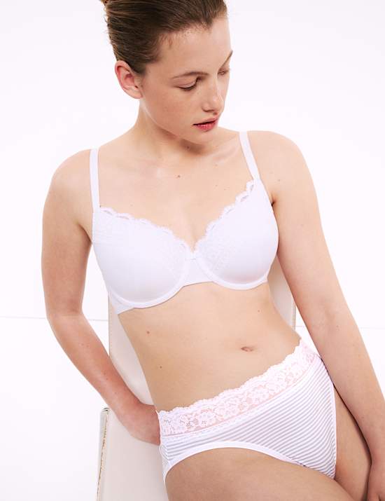 5pk Cotton Rich Printed High Leg Knickers
