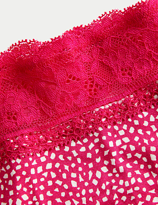 Lot de 5 culottes &eacute;chancr&eacute;es en coton avec imprim&eacute;