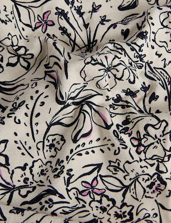 5pk Cotton Blend Printed Bikini Knickers