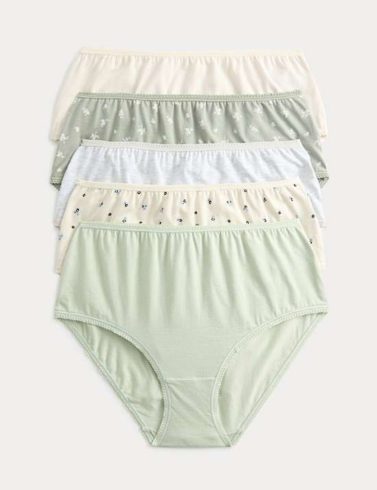 5pk Cotton Lycra&trade; Printed High Rise Shorts