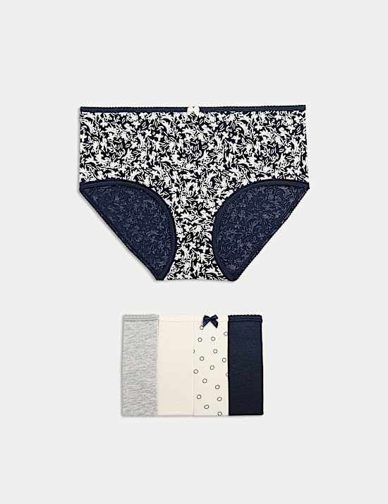 5pk Cotton Lycra™ Printed High Rise Shorts