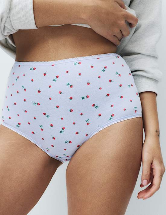 Lot de 5 culottes en coton et Lycra&trade; avec imprim&eacute;