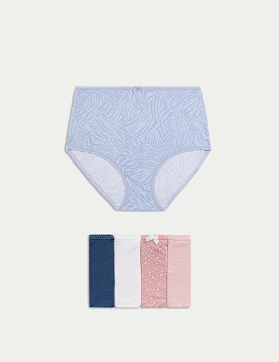 5pk Cotton Lycra™ Printed Full Briefs