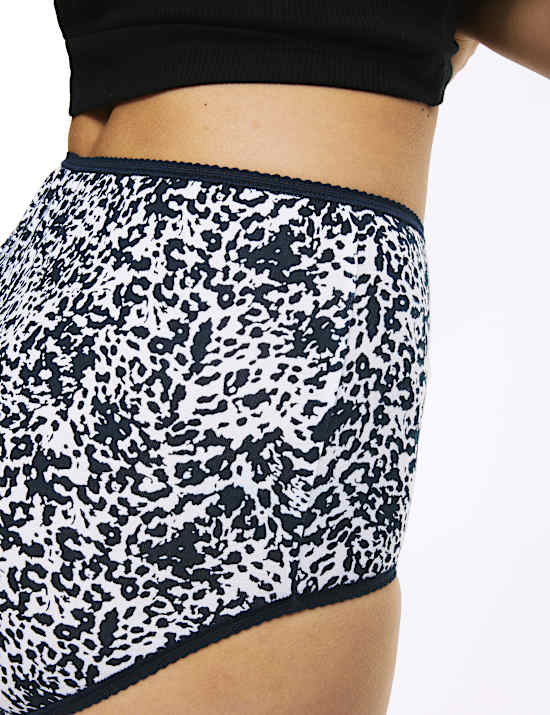 5pk Cotton Lycra&trade; Printed Full Briefs