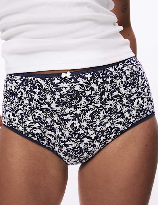 5pk Cotton Lycra™ Printed Full Briefs