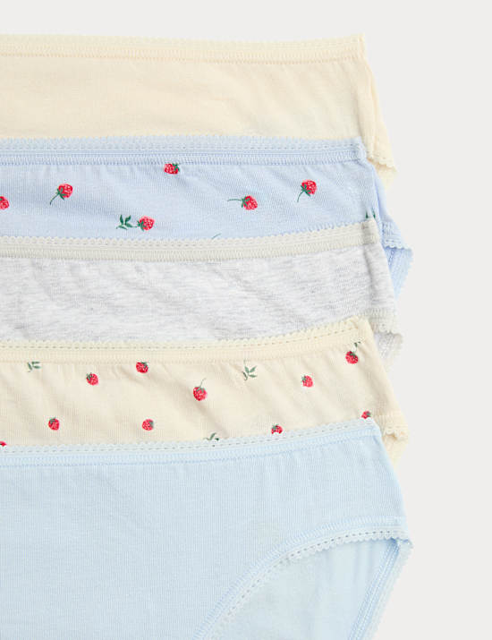 Pack de 5 braguitas de corte alto de algod&oacute;n y Lycra&trade;