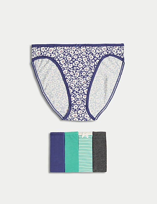 5pk Cotton Lycra™ High Leg Knickers