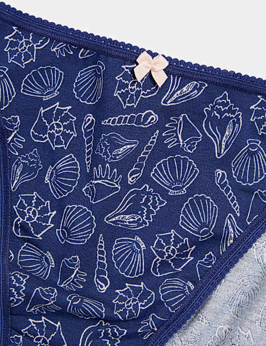 5pk Cotton Lycra™ High Leg Knickers