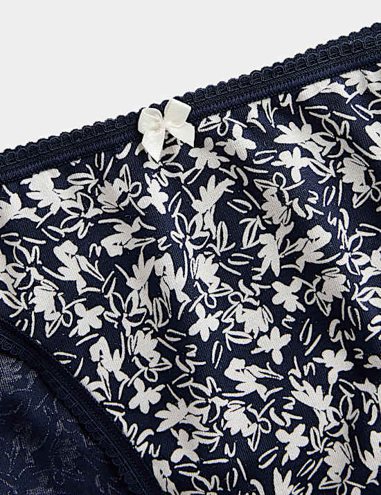 5pk Cotton Lycra™ High Leg Knickers