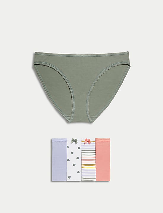 5pk Cotton Lycra&trade; Printed Bikini Knickers