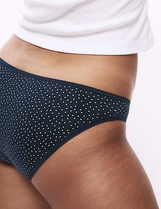 5pk Cotton Lycra™ Printed Bikini Knickers