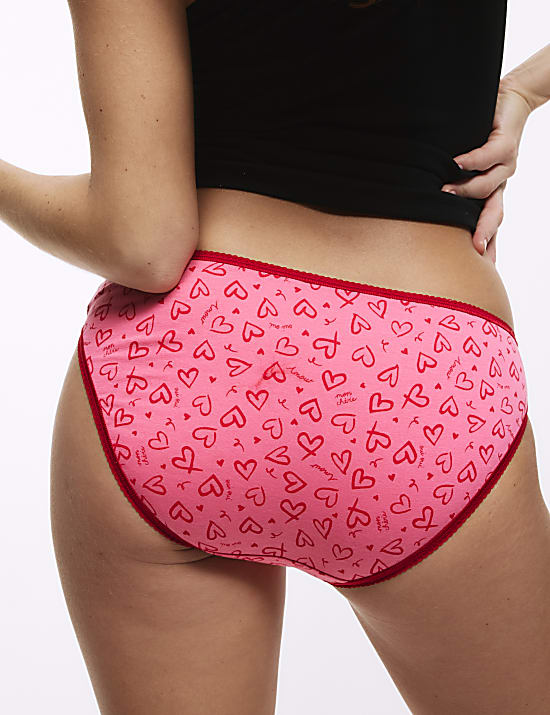 Majtki bikini z nadrukiem z bawełny i Lycra&trade; 5 par