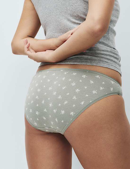 5pk Cotton Lycra&trade; Printed Bikini Knickers