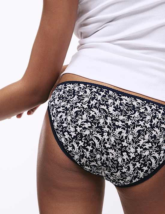 5pk Cotton Lycra™ Printed Bikini Knickers