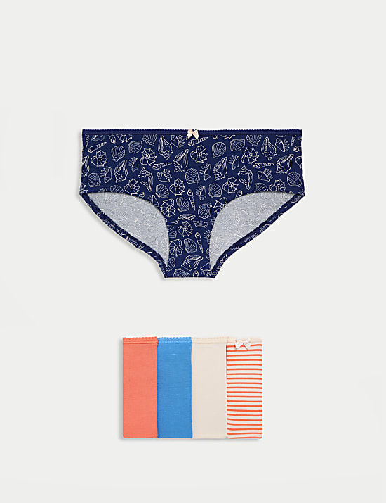 5er-Pack tief sitzende Shorts aus Baumwolle mit Lycra™ und Muster