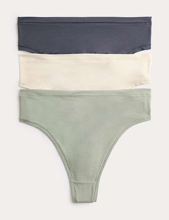 3pk Flexifit&trade; Modal High Waisted Thongs