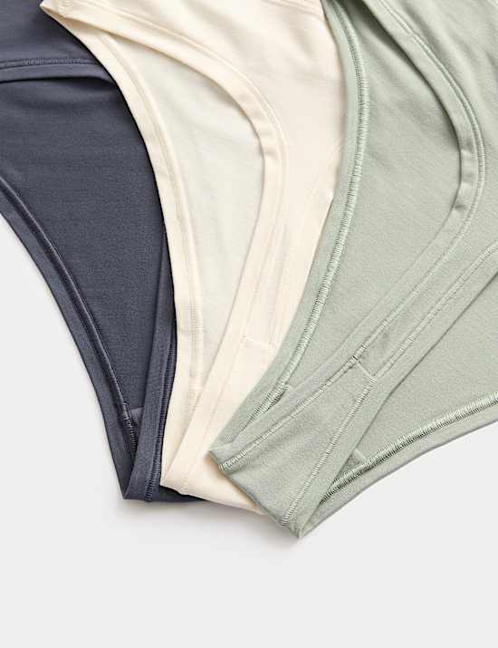 3pk Flexifit&trade; Modal High Waisted Thongs