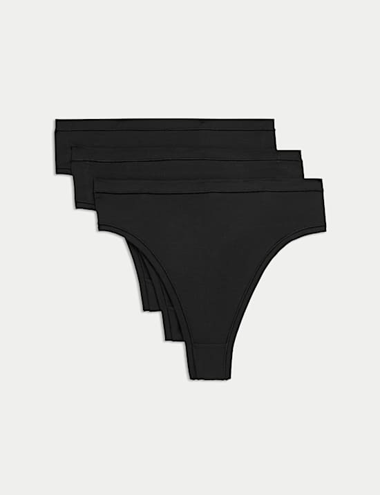 3pk Flexifit™ Modal High Waisted Thongs
