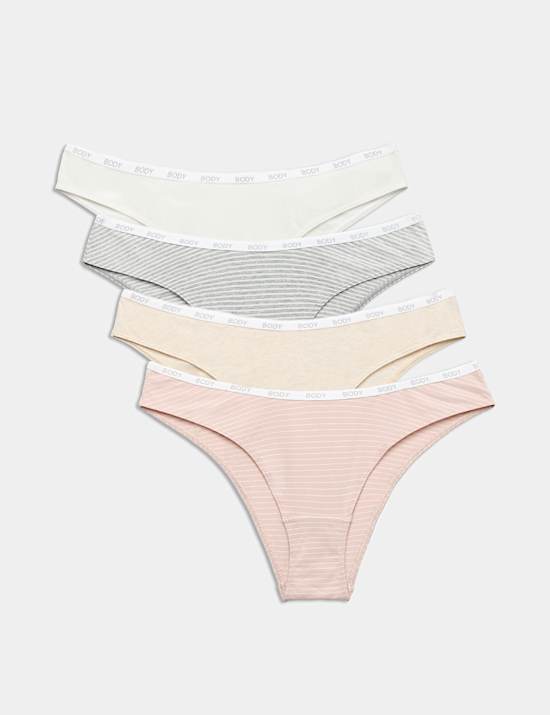 4pk Cotton Rich Low Rise Miami Knickers