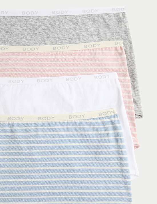 4er-Pack Taillenslips mit hohem Baumwollanteil
