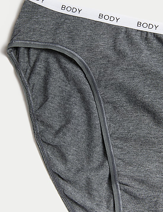 4pk Cotton Rich High Leg Knickers